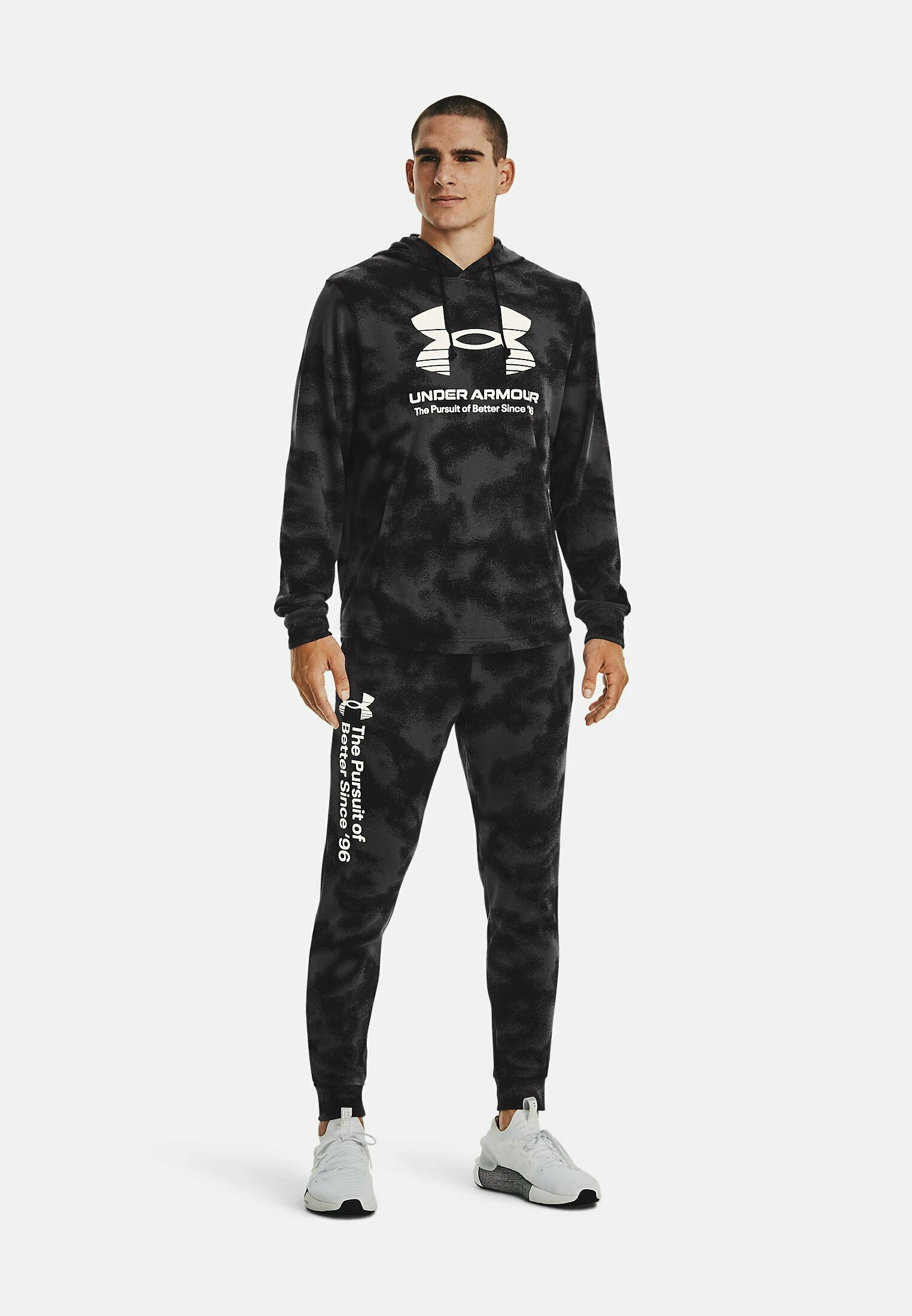 Under Armour UA RIVAL TERRY NOVELTY HD - Bluza Z Kapturem - Black - obrazek 2