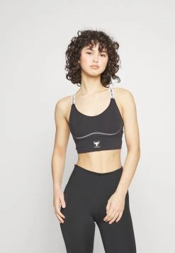 Under Armour ROCK MID BRA - Stanik Sportowy Z średnim Wsparciem - Black/ivory/white