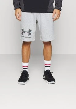 Under Armour RIVAL GRAPHIC SHORT - Krótkie Spodenki Sportowe - Mod Gray Light Heather/black