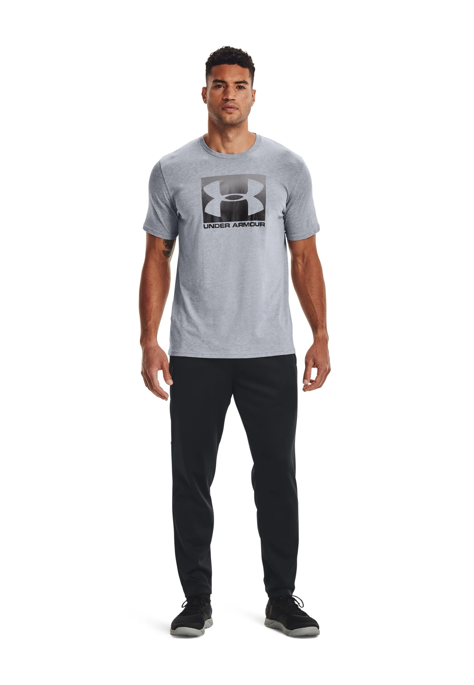 Under Armour BOXED STYLE - T-shirt Z Nadrukiem - Grey