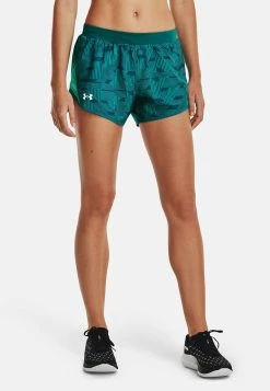 Under Armour FLY-BY 2.0 PRINTED - Krótkie Spodenki Sportowe - Coastal Teal