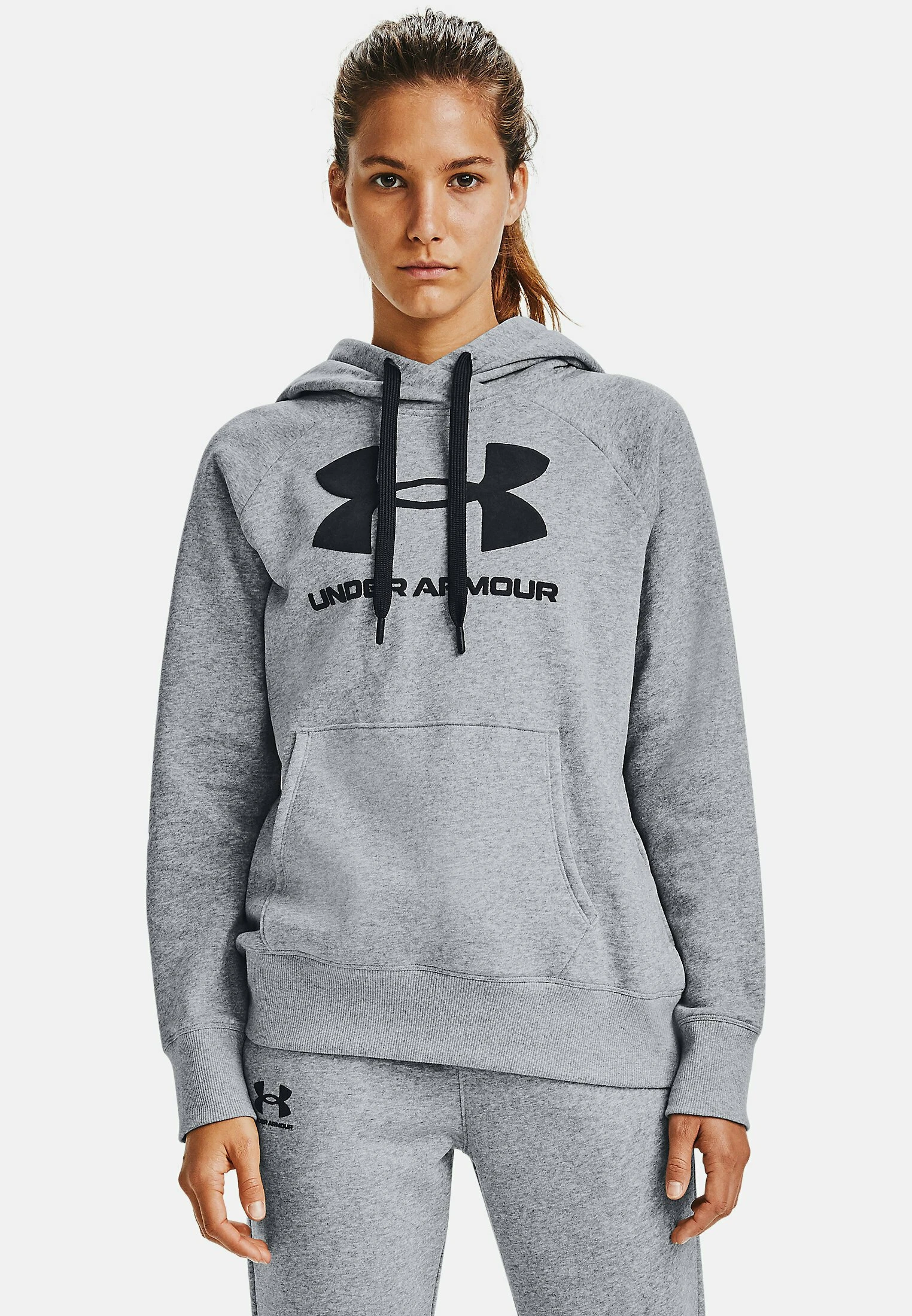 Under Armour RIVAL - Bluza Z Kapturem - Steel Medium Heather