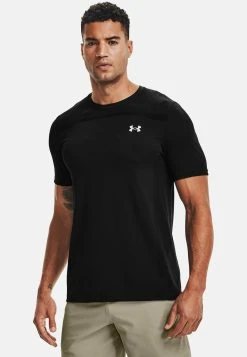 Under Armour SEAMLESS - T-shirt Z Nadrukiem - Black