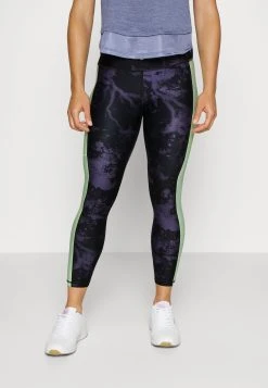 Under Armour ANKLE PRINT - Legginsy - Black/tempered Steel/phosphor Green