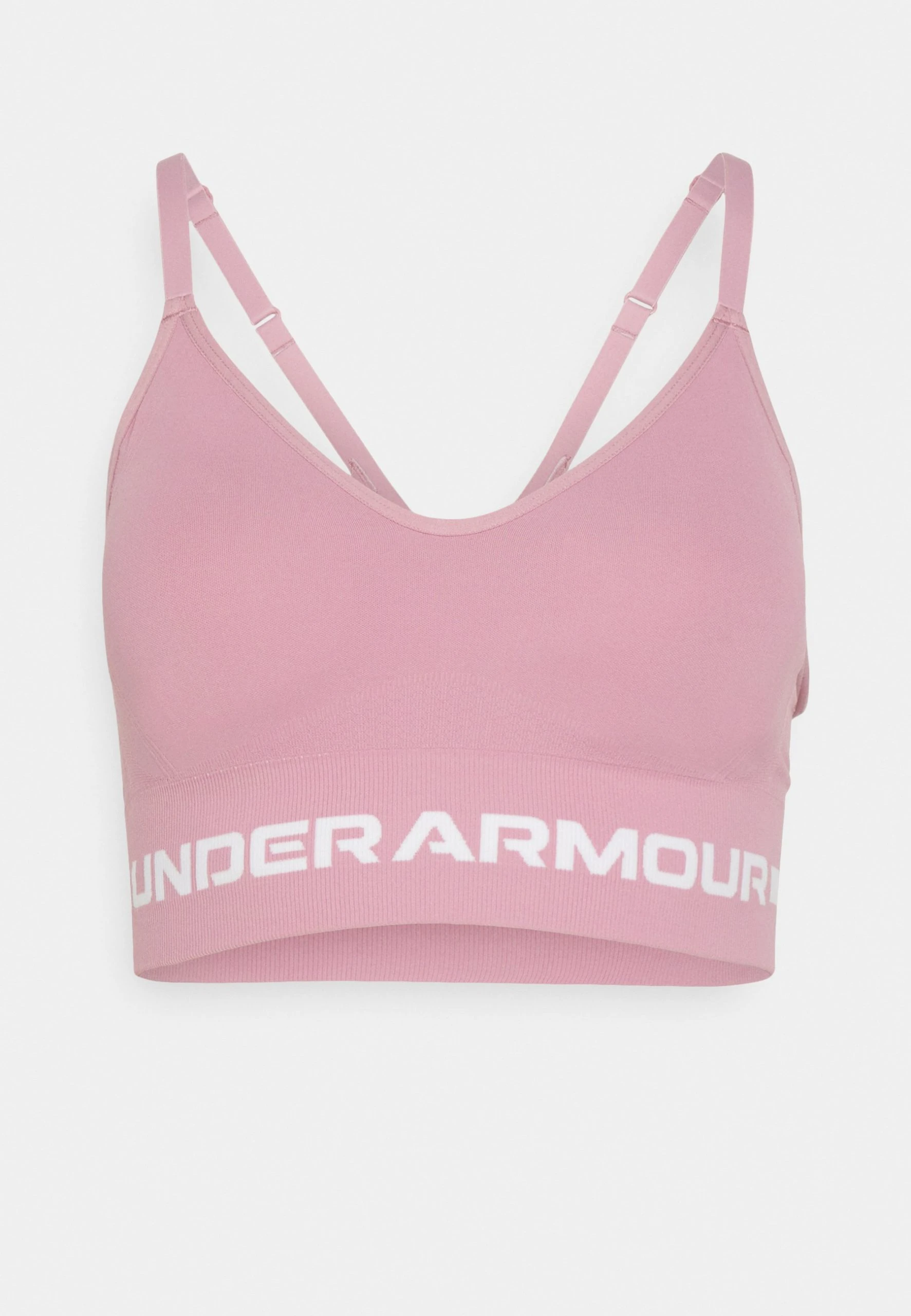 Under Armour SEAMLESS LOW LONG BRA - Stanik Sportowy Z Lekkim Wsparciem - Pink Elixir / Pink Elixir / White - obrazek 5