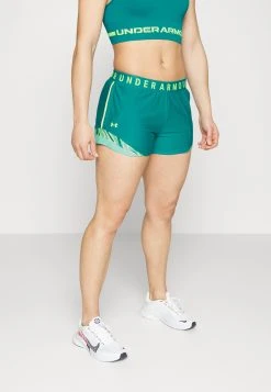 Under Armour PLAY UP SHORTS - Krótkie Spodenki Sportowe - Coastal Teal/lime Surge