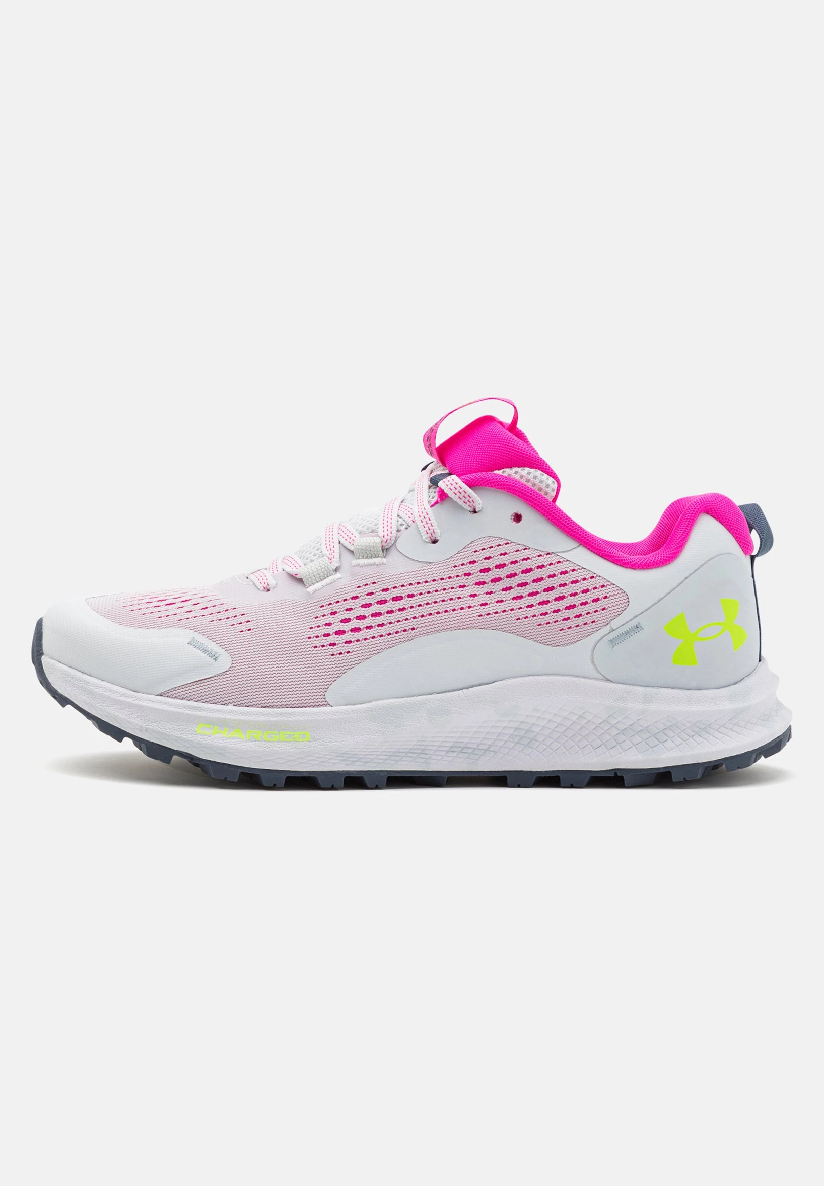 Under Armour CHARGED BANDIT TR 2 - Obuwie Do Biegania Szlak - Gray Mist/rebel Pink/lime Surge - obrazek 7