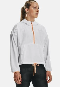 Under Armour LONG-SLEEVES GRAPHIC - Bluza Z Kapturem - White