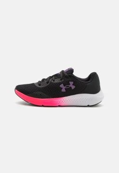 Under Armour CHARGED PURSUIT 3 - Obuwie Do Biegania Treningowe - Black/pink Shock/retro Purple