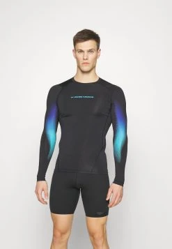 Under Armour NOVELTY LS - Bluzka Z Długim Rękawem - Black/blue Surf