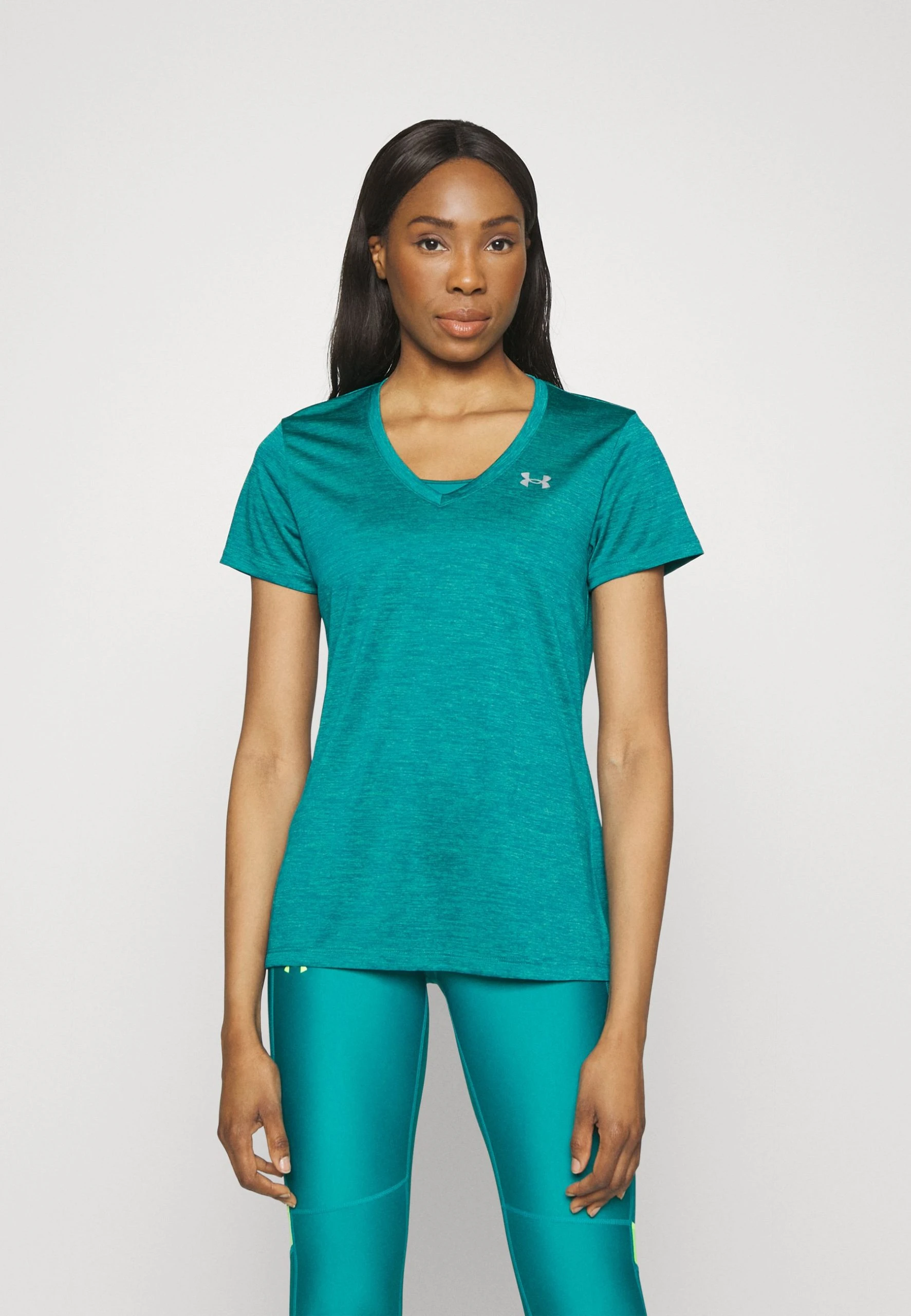 Under Armour TECH TWIST - Koszulka Sportowa - Coastal Teal/birdie Green/silver-coloured