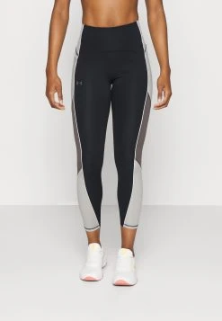 Under Armour RUSH ANKLE LEG - Legginsy - Black/ghost Gray