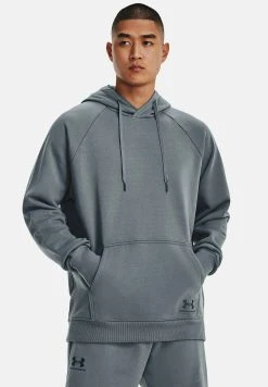 Under Armour HEAVYWEIGHT TERRY - Bluza Z Kapturem - Gravel