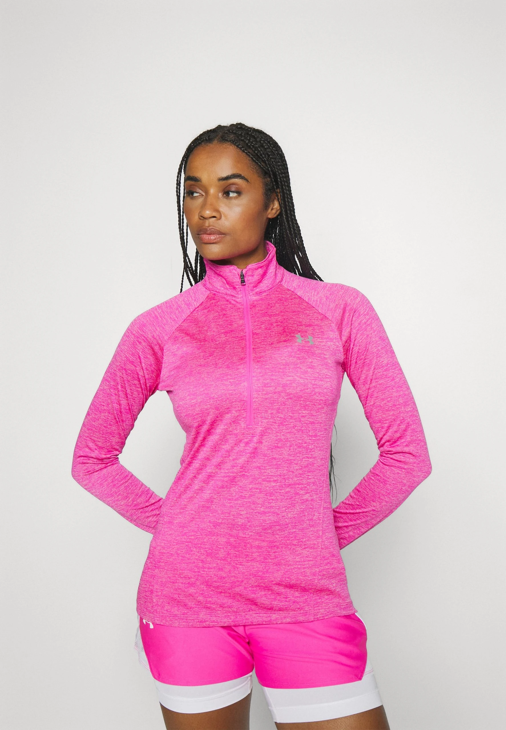 Under Armour TECH 1/2 ZIP TWIST - Bluzka Z Długim Rękawem - Rebel Pink/pink Elixir/silver - obrazek 4