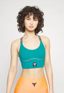 Under Armour ROCK MID BRA - Stanik Sportowy Z średnim Wsparciem - Coastal Teal/black