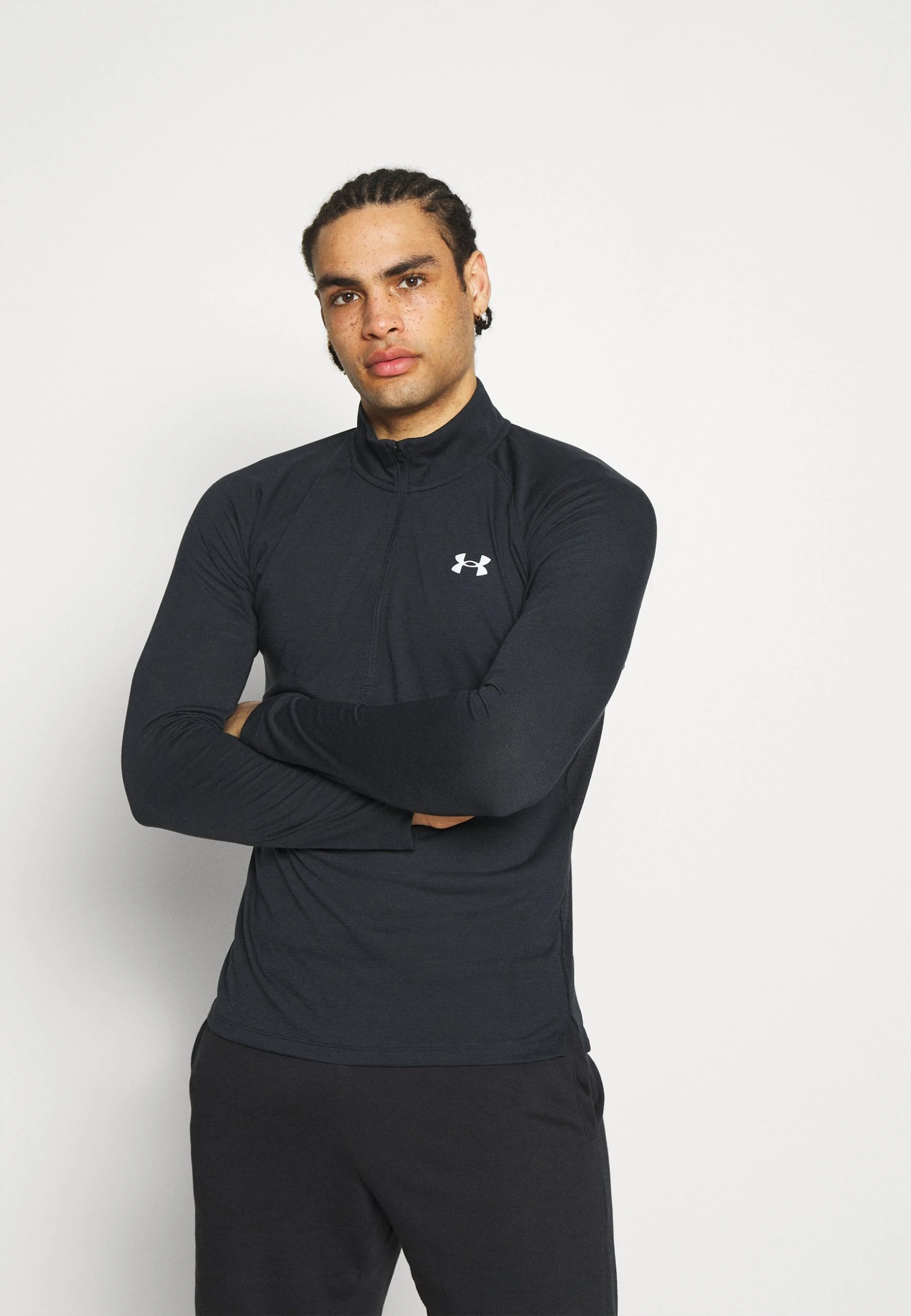 Under Armour STREAKER HALF ZIP - Bluzka Z Długim Rękawem - Black