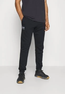 Under Armour ESSENTIAL - Spodnie Treningowe - Black/white