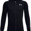 Under Armour RIVAL COTTON FULL ZIP - Bluza Rozpinana - Black