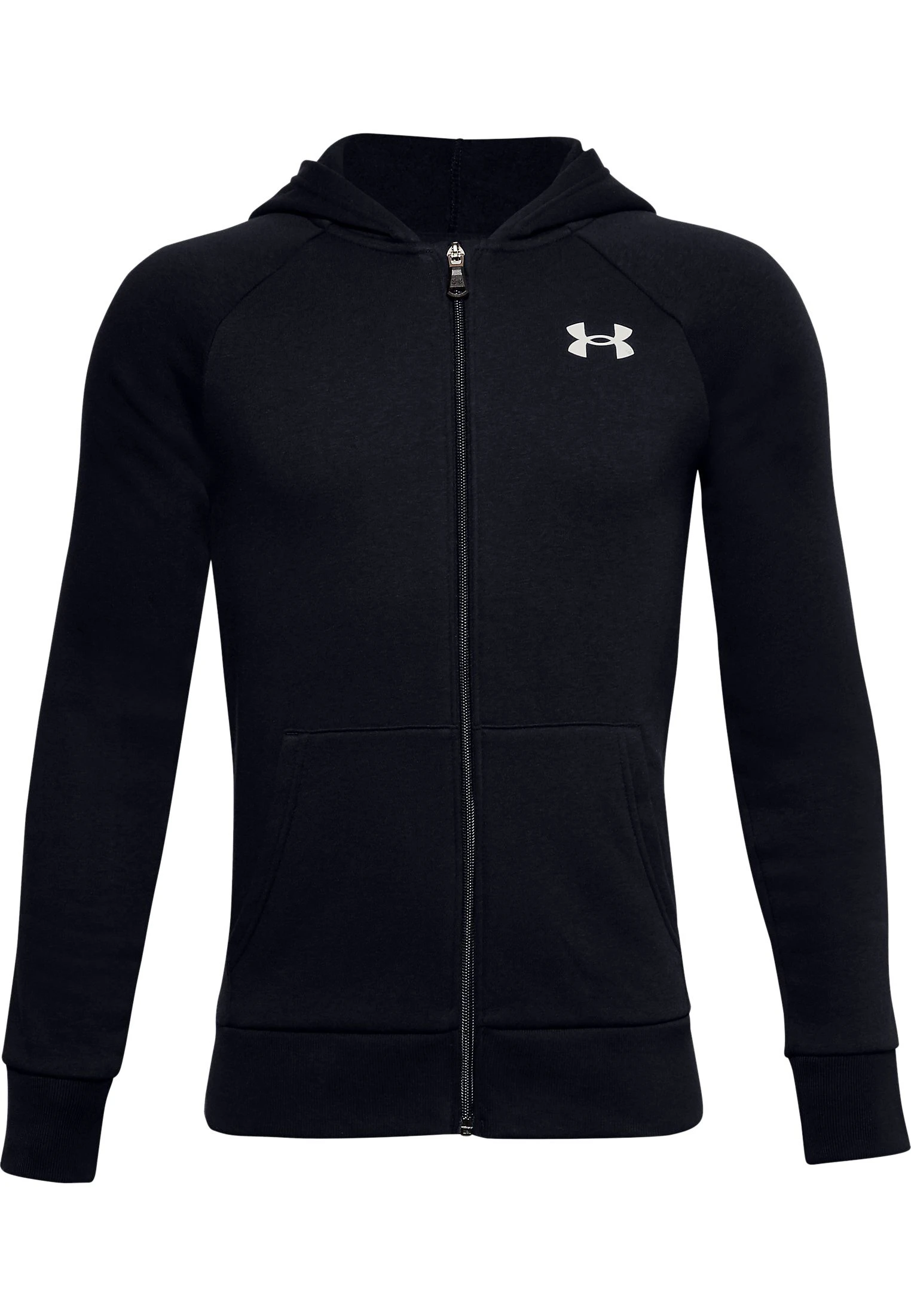 Under Armour RIVAL COTTON FULL ZIP - Bluza Rozpinana - Black