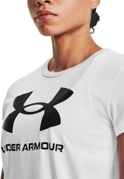 Under Armour SPORTSTYE - T-shirt Z Nadrukiem - Blanco