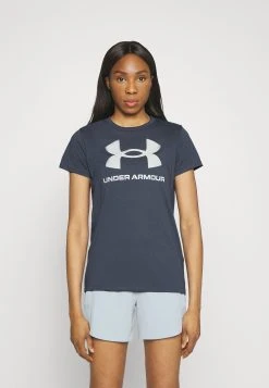 Under Armour SPORTSTYLE LOGO - T-shirt Z Nadrukiem - Downpour Gray/white