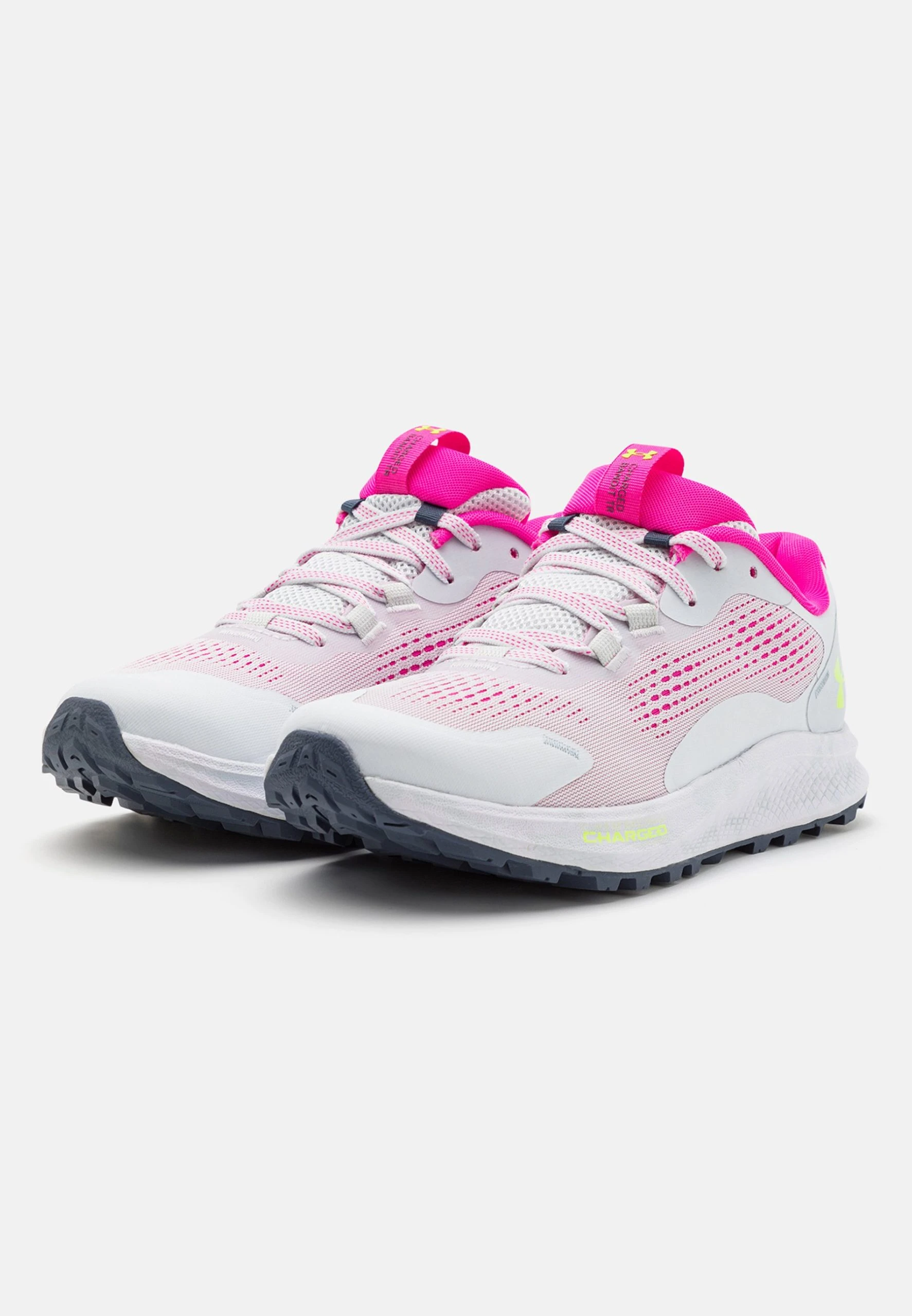 Under Armour CHARGED BANDIT TR 2 - Obuwie Do Biegania Szlak - Gray Mist/rebel Pink/lime Surge - obrazek 2