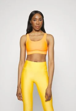 Under Armour CROSSBACK MID BRA - Stanik Sportowy Z średnim Wsparciem - Orange Blast/mellow Orange