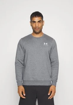 Under Armour ESSENTIAL CREW - Bluza - Pitch Gray Medium Heather/white