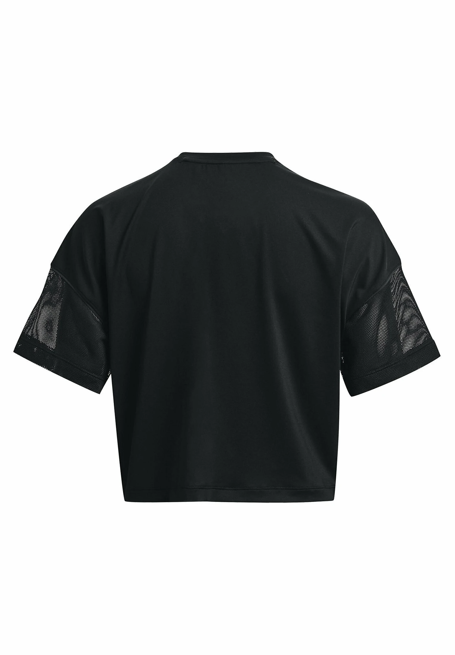 Under Armour SHORT-SLEEVES UA RUSH VENT CROP SS - T-shirt Z Nadrukiem - Black - obrazek 6