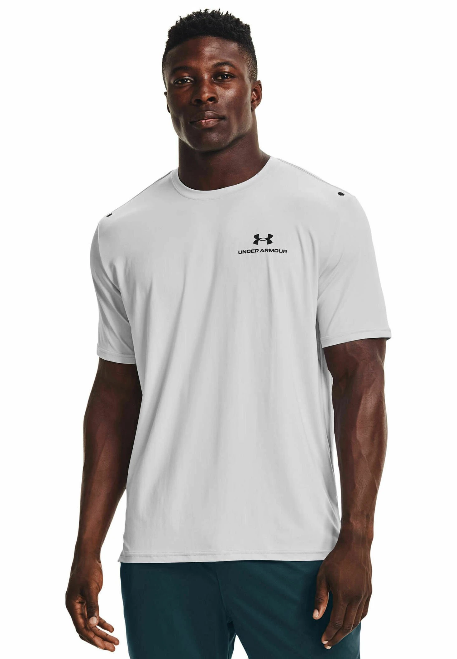 Under Armour UA RUSH ENERGY - T-shirt Z Nadrukiem - Hellgrau